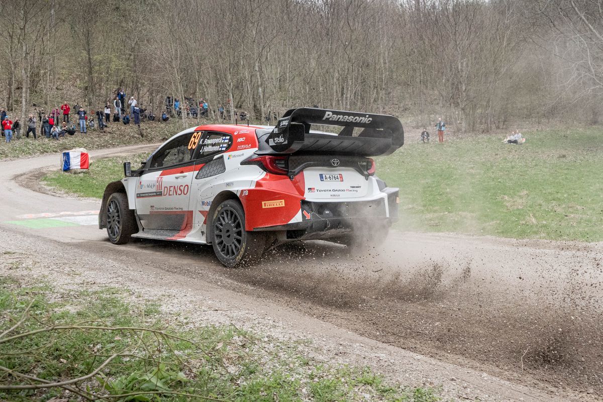 Toyota GR Yaris rally car on a gravel stage